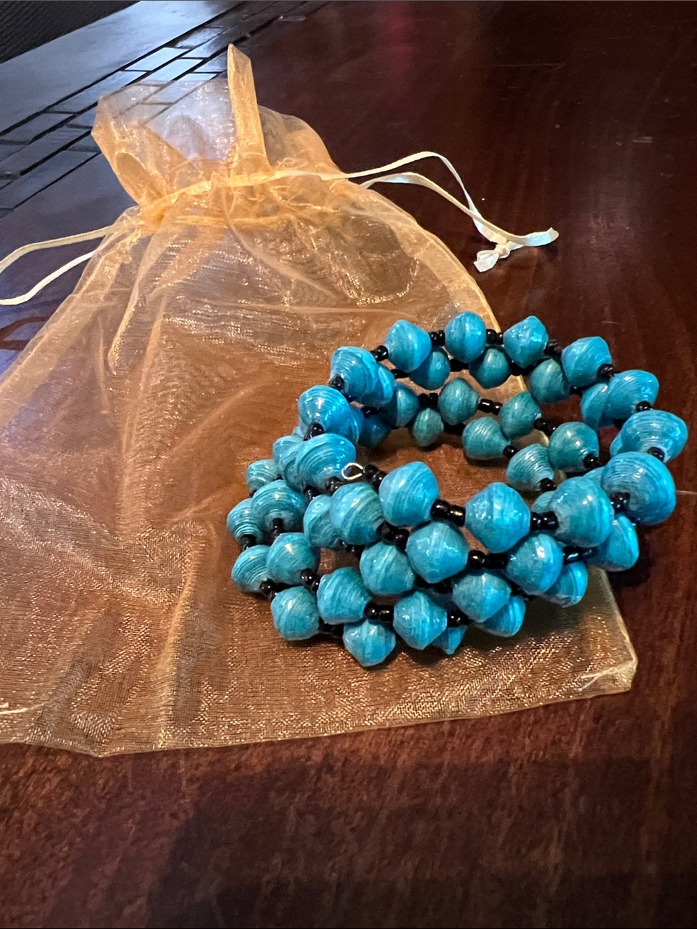 Trades of Hope Turquoise Beaded Stretch Bracelet - Bright Blue Womens Jewelry